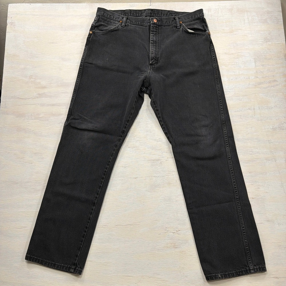 Wrangler Jeans 13MWZ 38x32 Cowboy Cut Made in USA Faded Black Mens